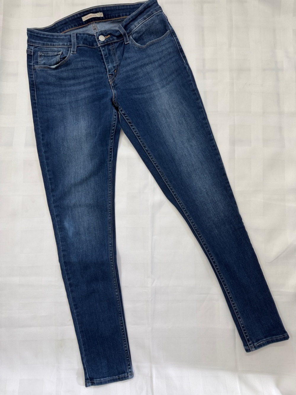 Levi's Mid/Dark Blue 535 Super Skinny Jeans